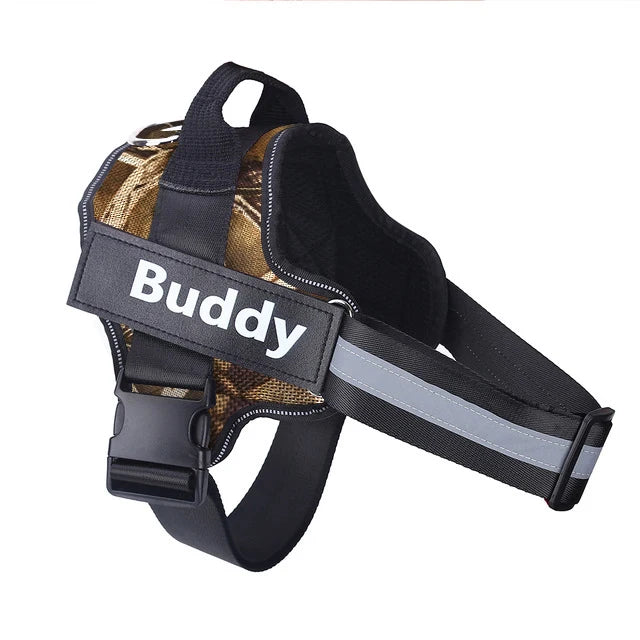 Dog Harness Reflective Breathable Adjustable Pet Harness For Dog Vest ID Custom Patch Outdoor Walking Dog Supplies