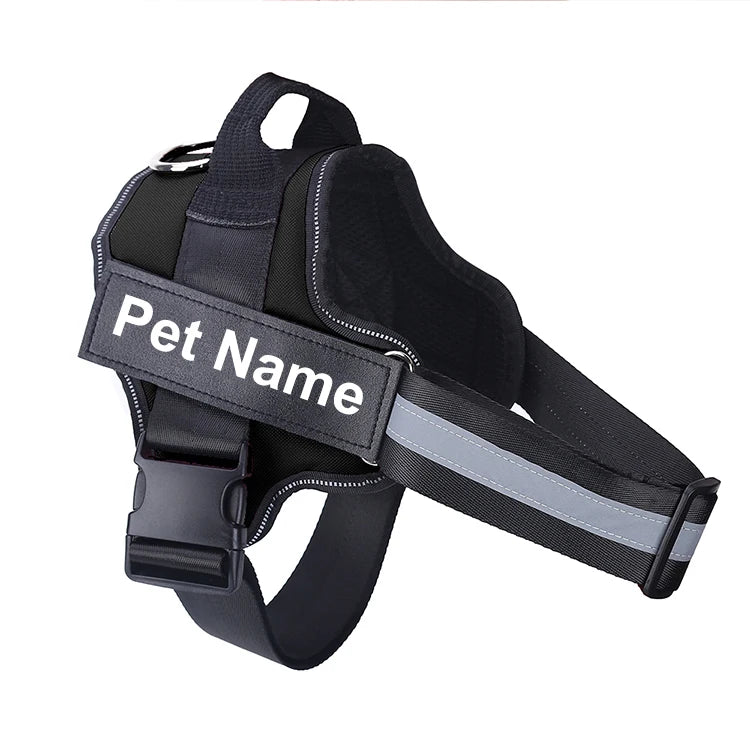 Dog Harness NO PULL Reflective Breathable Adjustable Pet Harness Vest with ID Custom Patch Outdoor Walking Dog Supplies