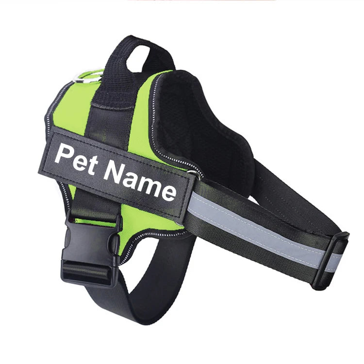 Dog Harness NO PULL Reflective Breathable Adjustable Pet Harness Vest with ID Custom Patch Outdoor Walking Dog Supplies