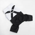 Pet Clothes Puppy Dog Jumpsuit Suit Bow Tie Tuxedo Shirt Stylish Formal Wedding Apparel - S M L XL XXL - White Black 20A
