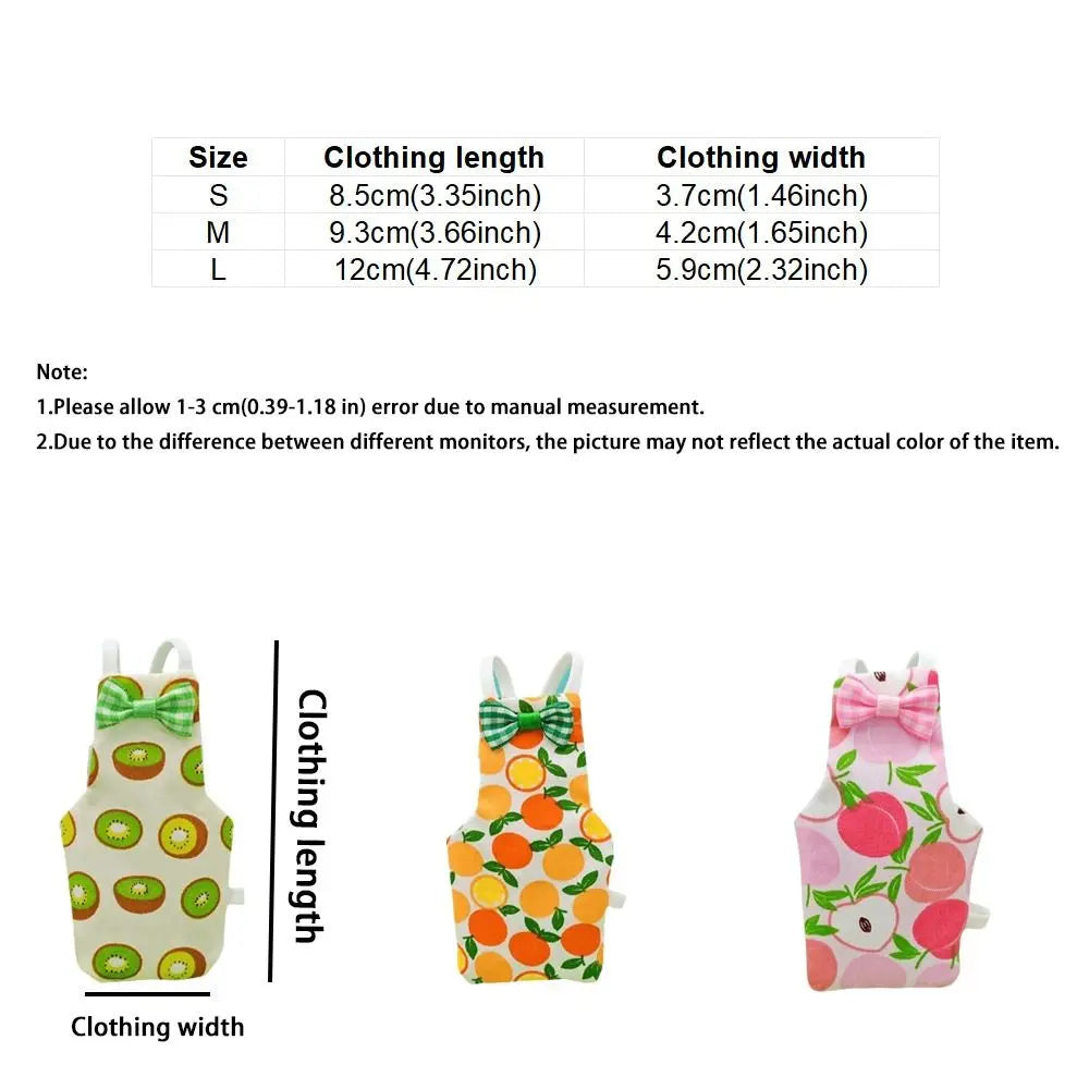 Pet Bird Apron Adjustable Pet Parrot Diaper Breathable Fruit Pattern Bird Nappy with Bowtie Soft Fabric Bird Vest Training