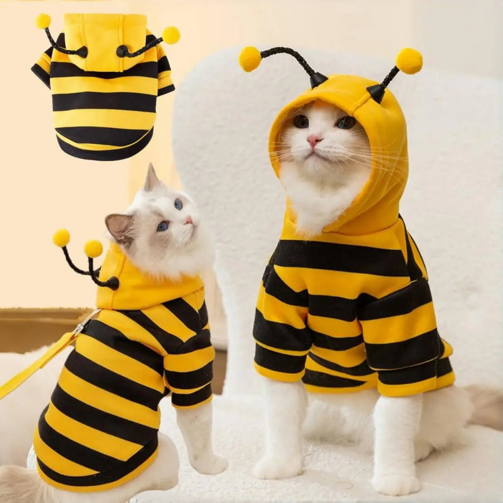 Bee Pet Puppy Coat Apparel Outfit Dog Halloween Hoodies Winter Cat Cosplay Costume Holiday Outfit for Small Medium Dogs & Cats