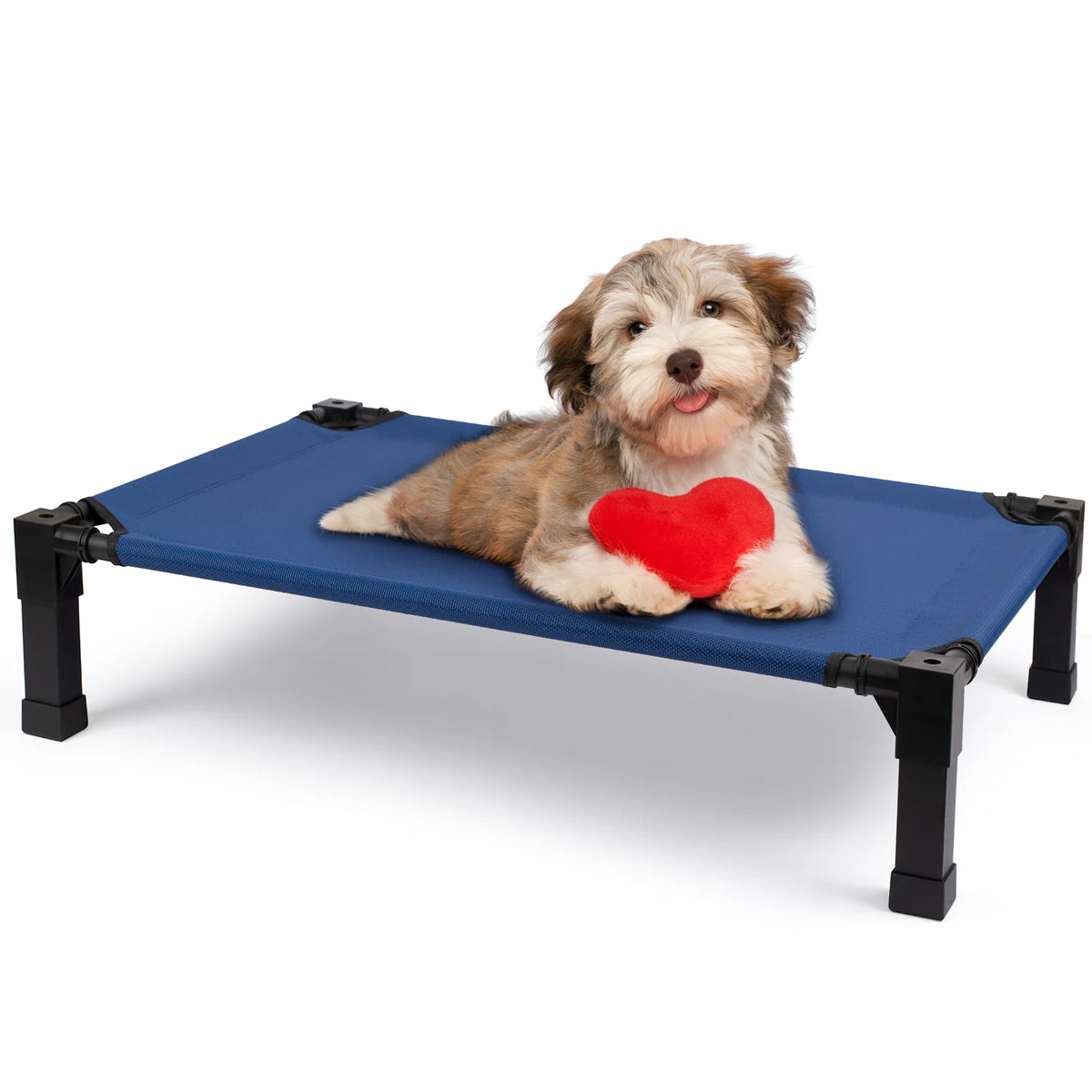 Elevated Dog Bed, Cooling Raised Pet Cot with Chew Proof Washable Breathable Mesh and Metal Frame, Portable Dog Cot Bed