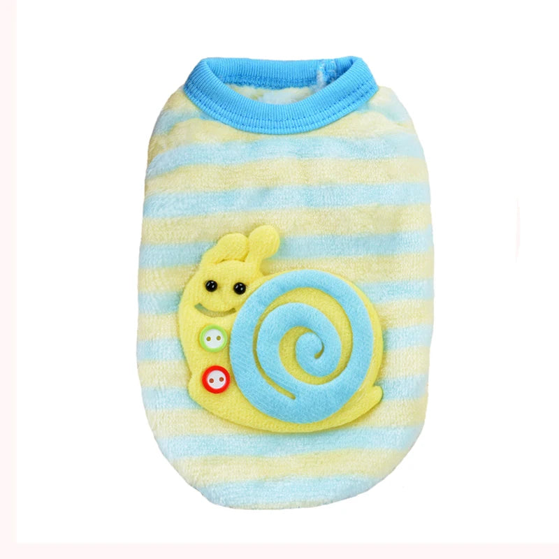 Cartoon Puppy Clothes Winter Warm Flannel Dog Vest Cat Bunny Chihuahua Sweater Cute Soft Mini Pet Apparel for Pig Rabbit Ferret
