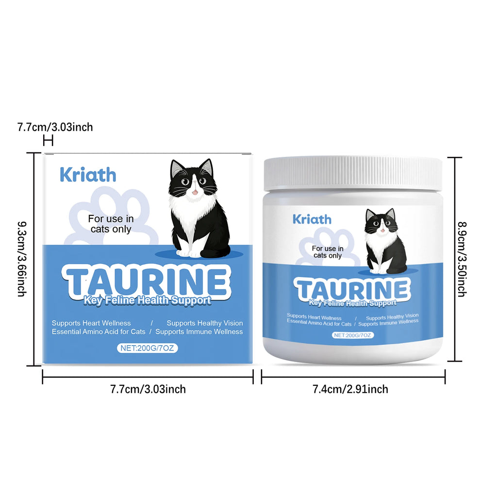200G Cat Taurine Powder Gentle Formula Daily Nutritional Supplement Nourishing Cat Care Taurine Powder for Cat 's Body Health