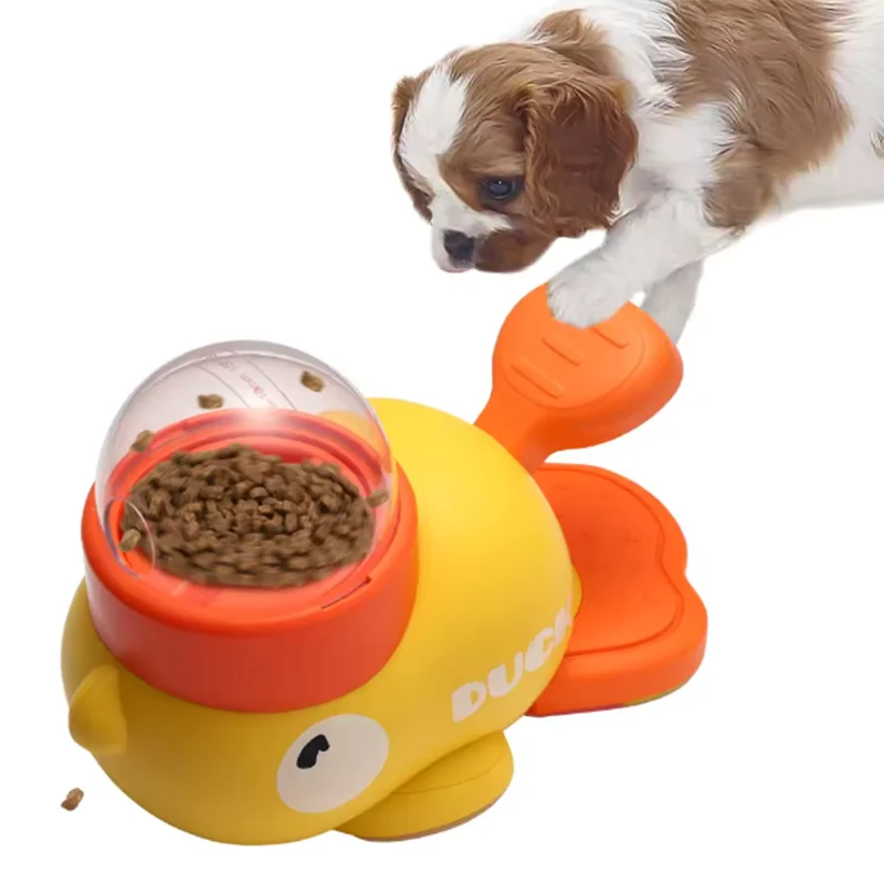 Dog, cat, pet feeder, little yellow duck, interactive puzzle dog feeding machine, puppy, missing food toy, anti-slip bottom