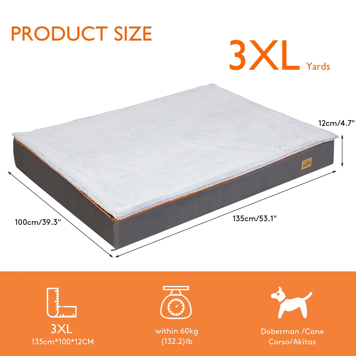 Dog Pet Bed  Large Padded Orthopedic Dog Bed Foam Cushion Pets Pillow Bed with Washable Cover