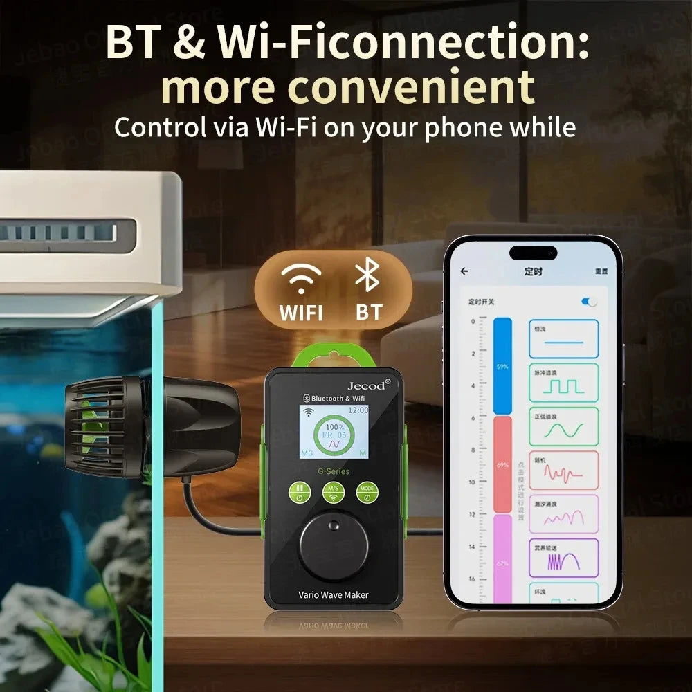 Jebao GMP-10/30/40 Wavemaker Pump WiFi Bluetooth APP Control 8 Modes Quiet 110V Reef Aquarium Powerhead