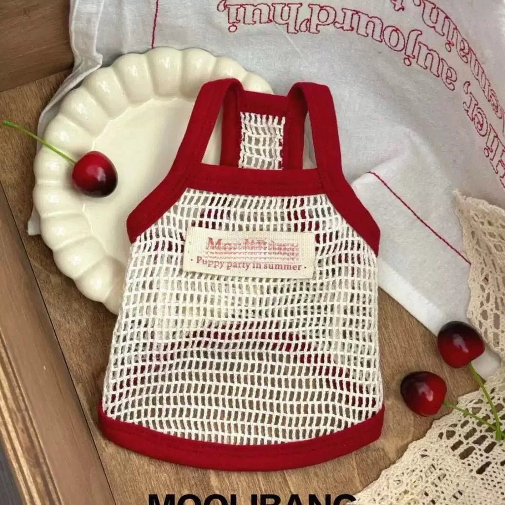 Pet Mesh Vest with Sleeveless Suspender Cat Pet Clothing Summer Teddy Bear Summer Clothing Puppy Designer Dog Clothes