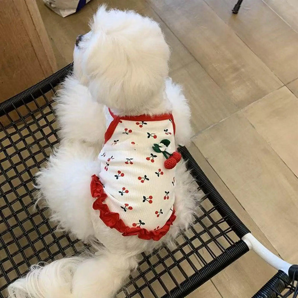 Puppy Clothes Cute Soft Breathable Cotton Vest Spring Summer Dog Outfit Apparel Small Pet Walking Park Wear