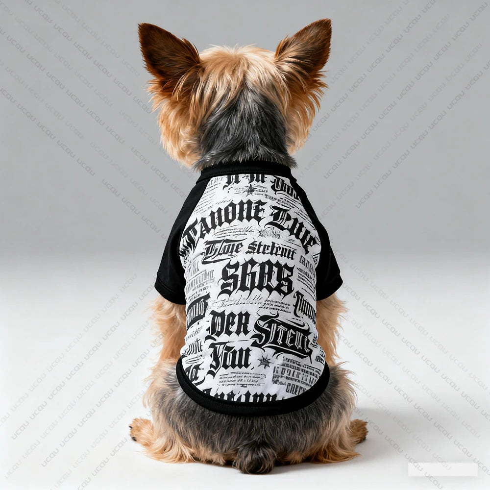 Pet Autumn Clothing Dog T-Shirts Vest Fashion Trend Design Fresh And Cute Exclusive For Cute Pets  Quick Drying And Breathable