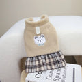 Cute Pet Dress Autumn Winter Plaid Princess Skirt Small Dog Coat Puppy Party Clothes Poodle Yorkie Apparel
