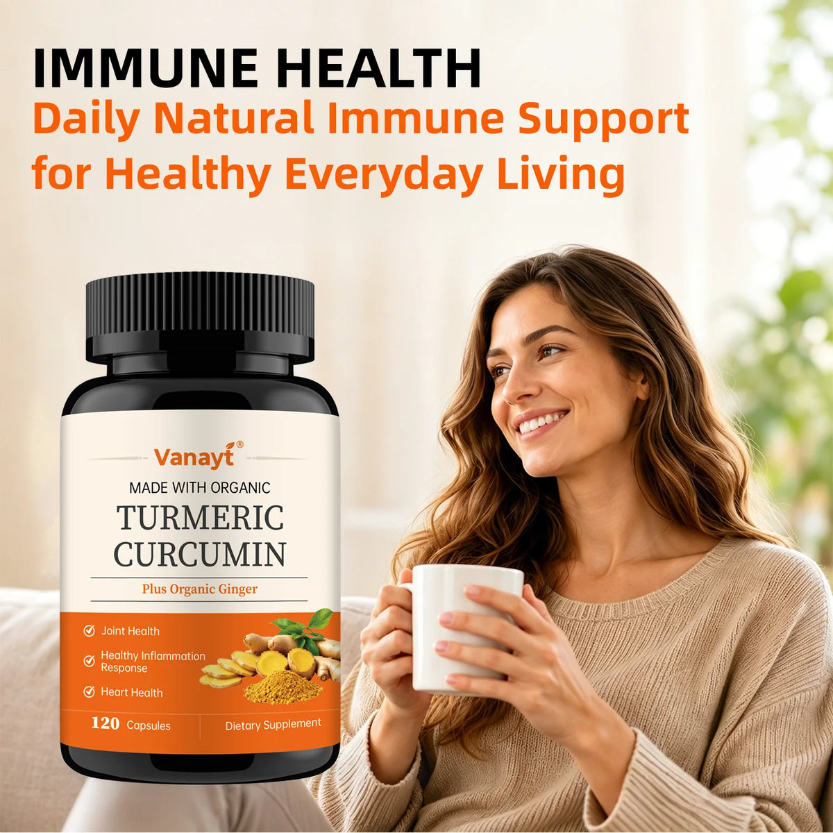 Turmeric Curcumin Capsules - with Black Pepper 95% Curcumin Complex - for Joint, Digestive & Immune Support Supplement