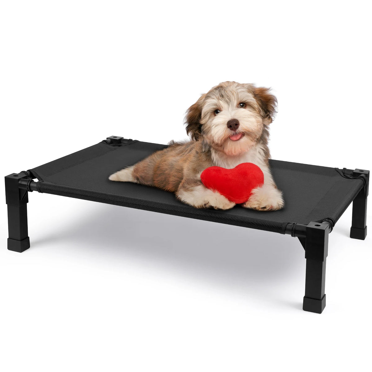 Elevated Dog Bed, Cooling Raised Pet Cot with Chew Proof Washable Breathable Mesh and Metal Frame, Portable Dog Cot Bed