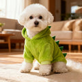 Cute Dinosaur Apparel Pets Products Costume Dogs Clothing Flannel Warm Soft Comfortable Hoodies Small Puppy Medium Winter Autumn