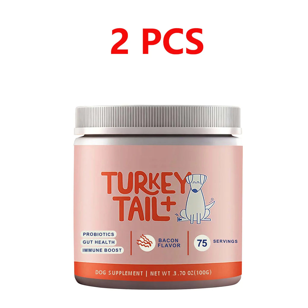 Dog Probiotic Soft Granules with Turkey Tail Mushroom&Vitamin Bacon Flavor Digestive Supplement Gut Health Daily Pet Nutrition