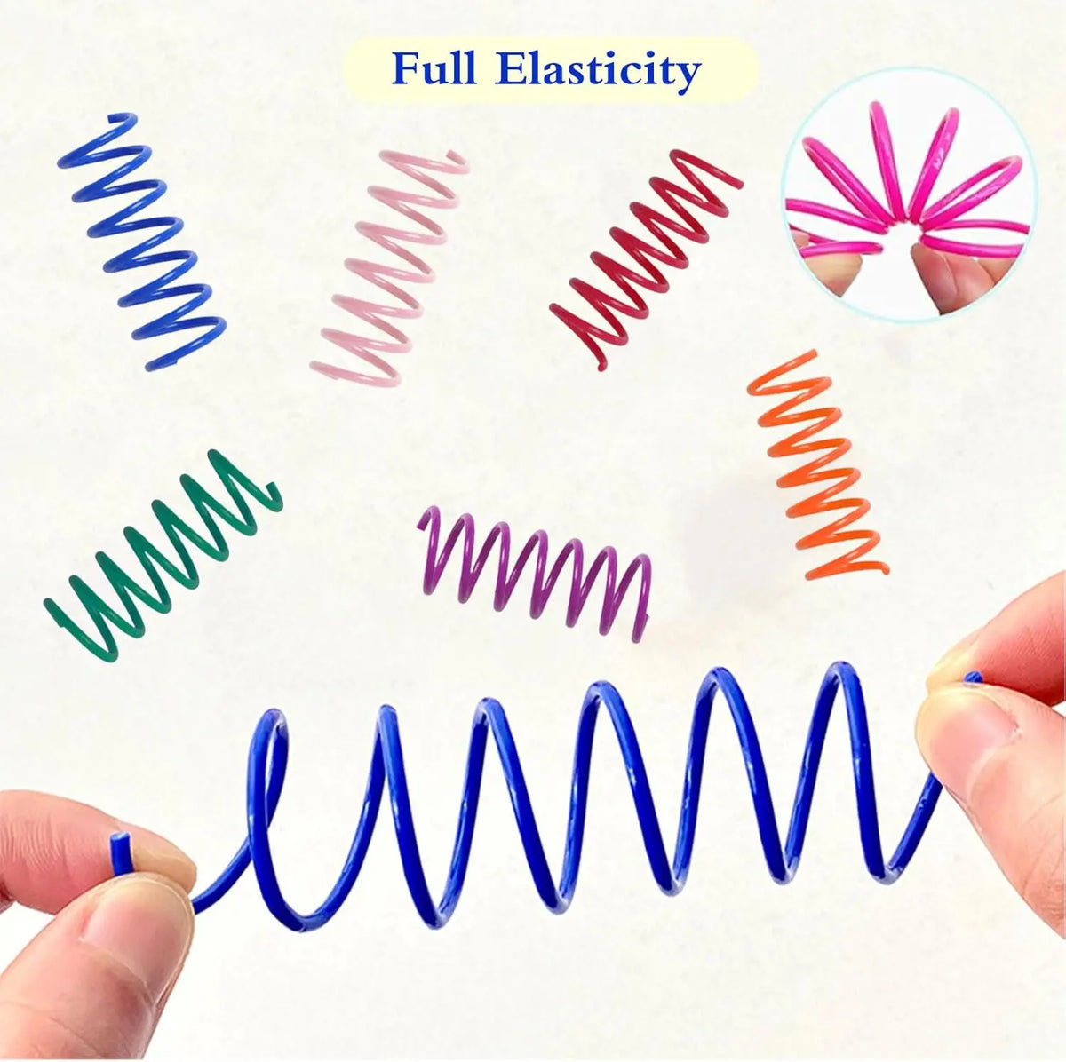 12PCS 12Colors Cat Spring Toys for Indoor Cats, Interactive Coil Springs for Self Play, Durable Heavy Plastic Cat Spiral Spring