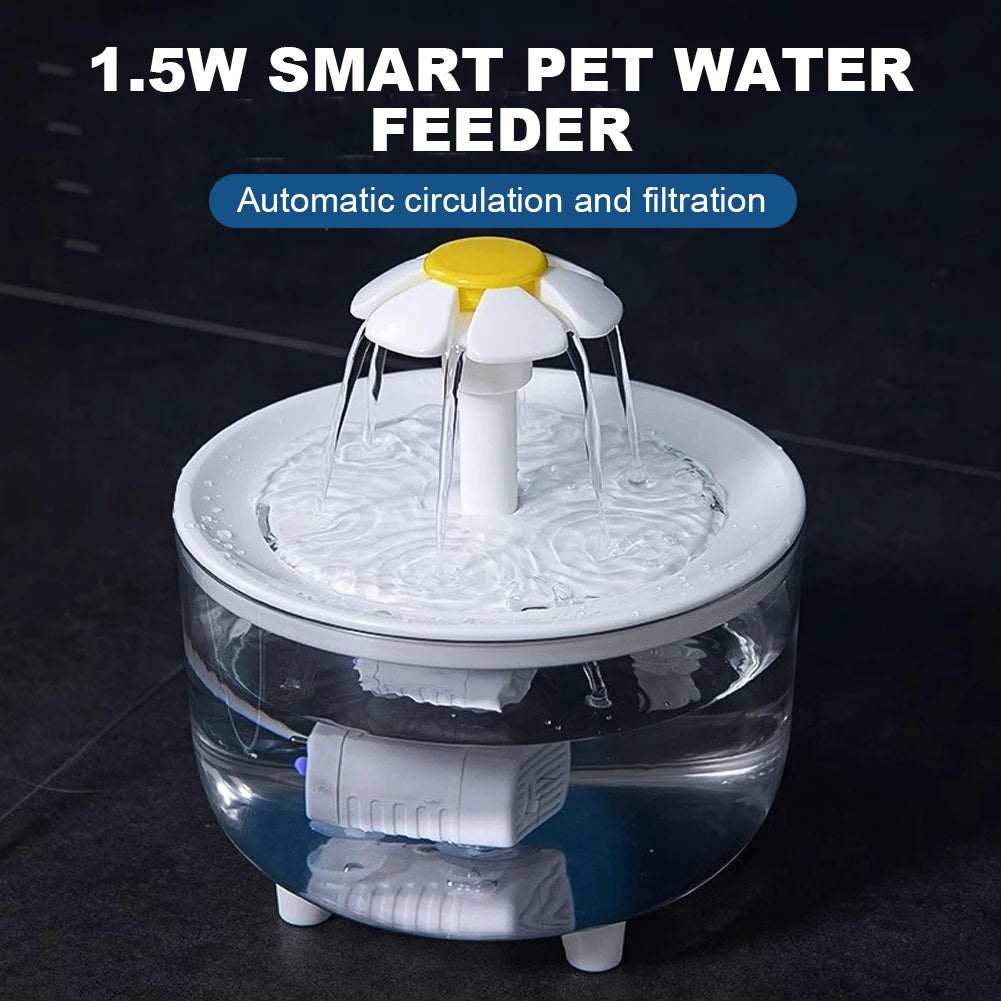 1200ml Automatic Cat Water Fountain Filter USB Electric Mute Pet Drink Bowl Pet Drinking Dispenser Drinker Cats Water Dispenser