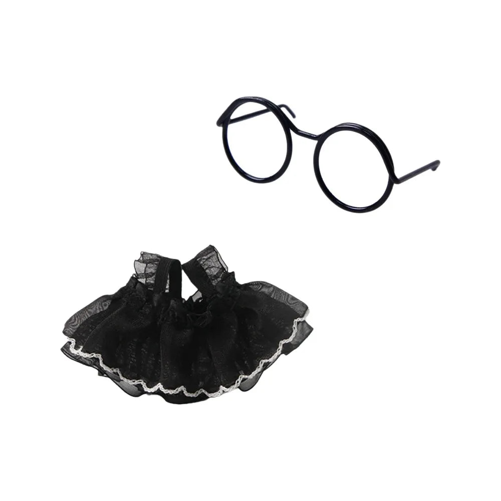 Pet Vest Adorable Hamster Princess Dress Lightweight Soft Pet Dress Eyeglasses Set Breathable Pet Puff Skirt Four Seasons