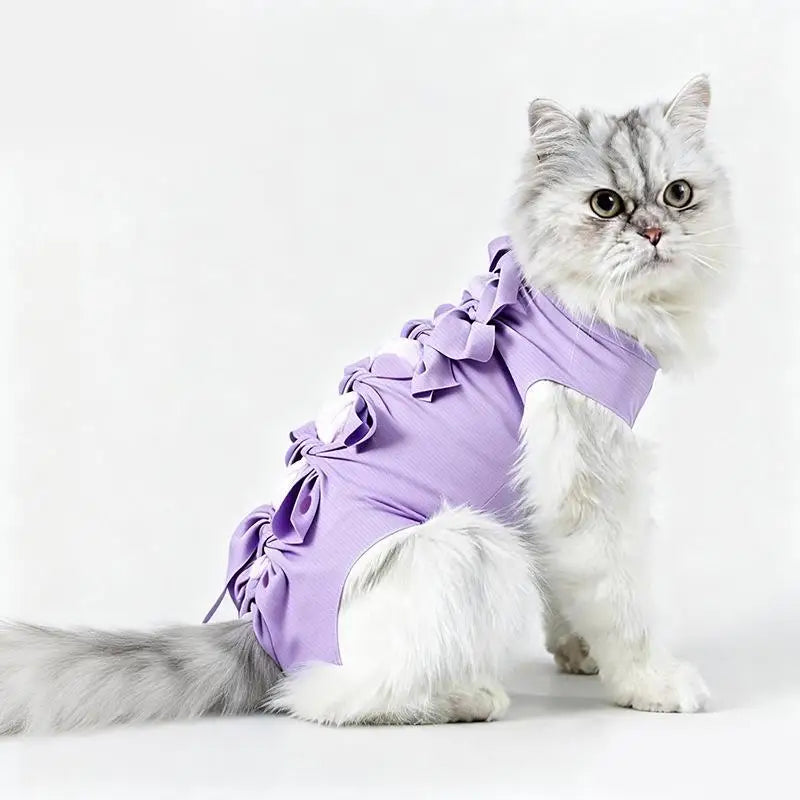 Pet Neutering Suit Cat Postoperative Recovery Anti Licking Clothing Adjustable Cat Wound Protective Clothes Pet Supplies