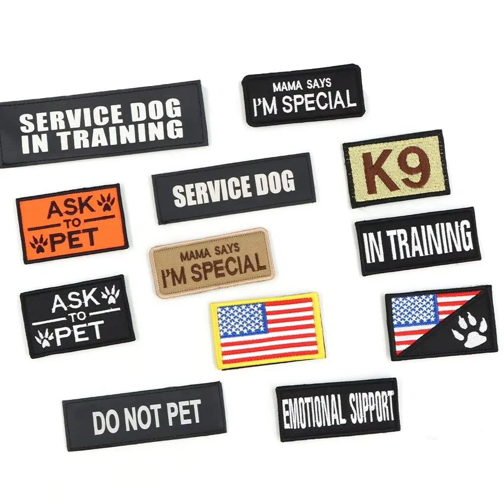 12 Pieces Tactical Patch Bundle For Dog Vest Harness Collar Personalized Patches Tags Sticker Label Custom Name ID Sticker