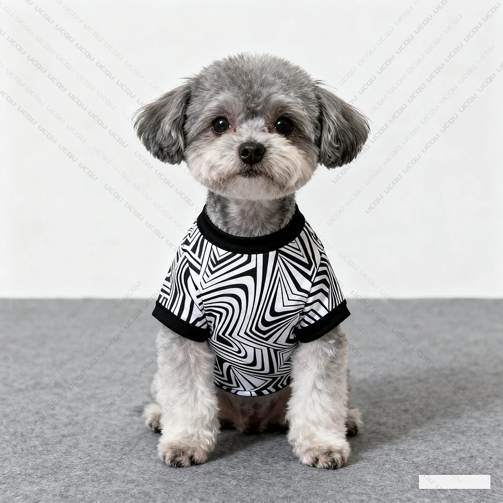 Pet Autumn Clothing Dog T-Shirts Vest Fashion Trend Design Fresh And Cute Exclusive For Cute Pets  Quick Drying And Breathable
