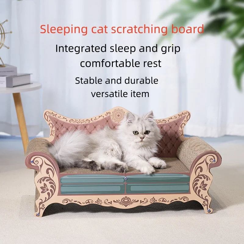Cat scratch board, cat nest sofa, cat bed integrated, L-shaped vertical, wear-resistant, non shedding, irregular circular, large