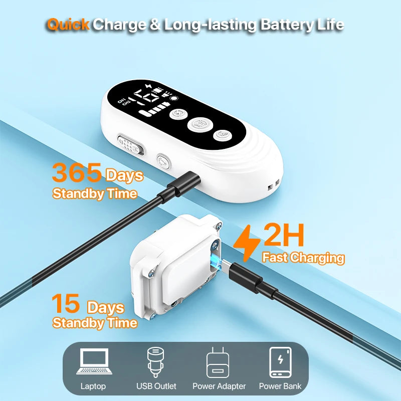 3300Ft Electric Dog Training Collar Remote Control Waterproof Pet BehaviorFor 5-120lbs Puppy With Shock Vibration