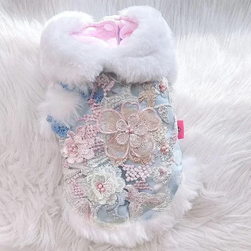 Winter Dog Coat Jacket New Year Pet Clothes Tang Suit Cat Puppy Outfit Yorkies Pomeranian Maltese Poodle Bichon Clothing Apparel