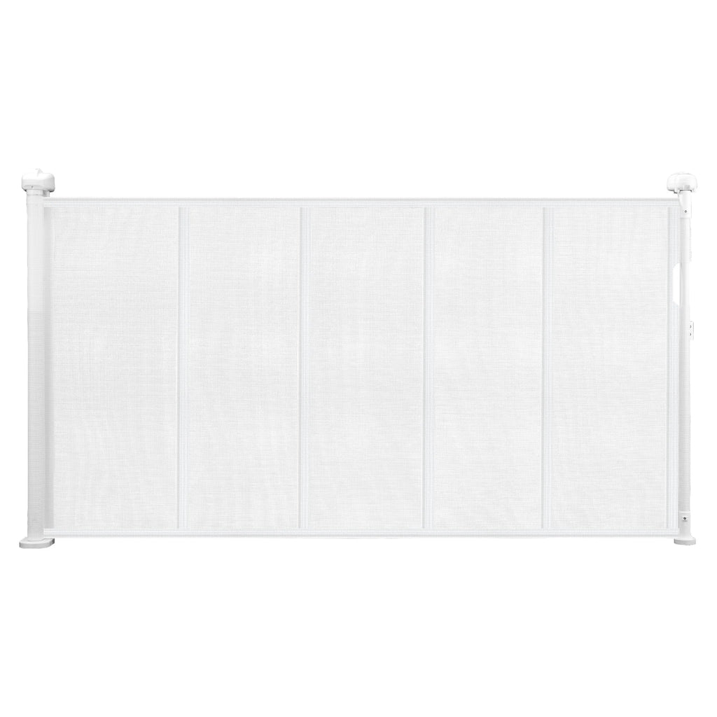 SucceBuy 55/71/110in Retractable Baby Gate 34in Tall Extends Wide Retractable Gate for Kids Pets Mesh Material Easy to Install