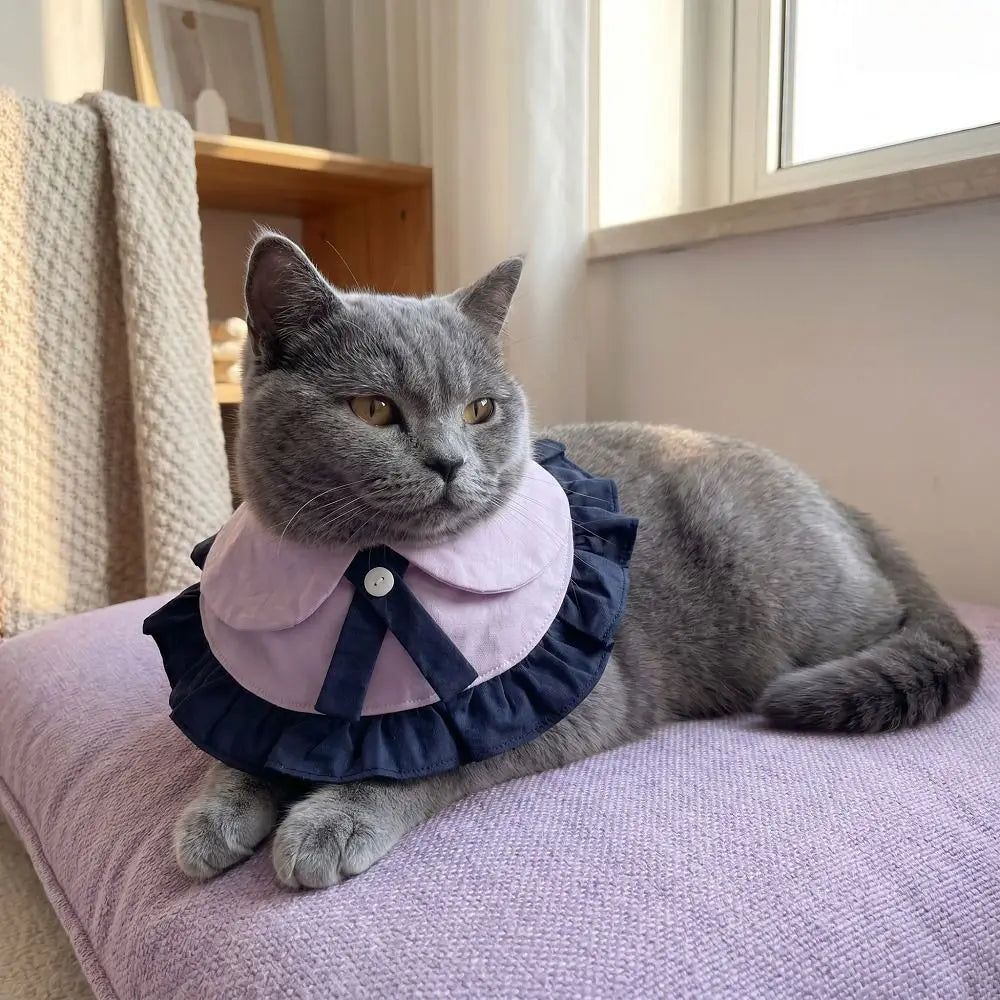 Pet Apparel Cute Pet Drool Bib Washable Breathable Cat Bib Scarfs Decorative Faux Collar Puppy Collar Small Dogs