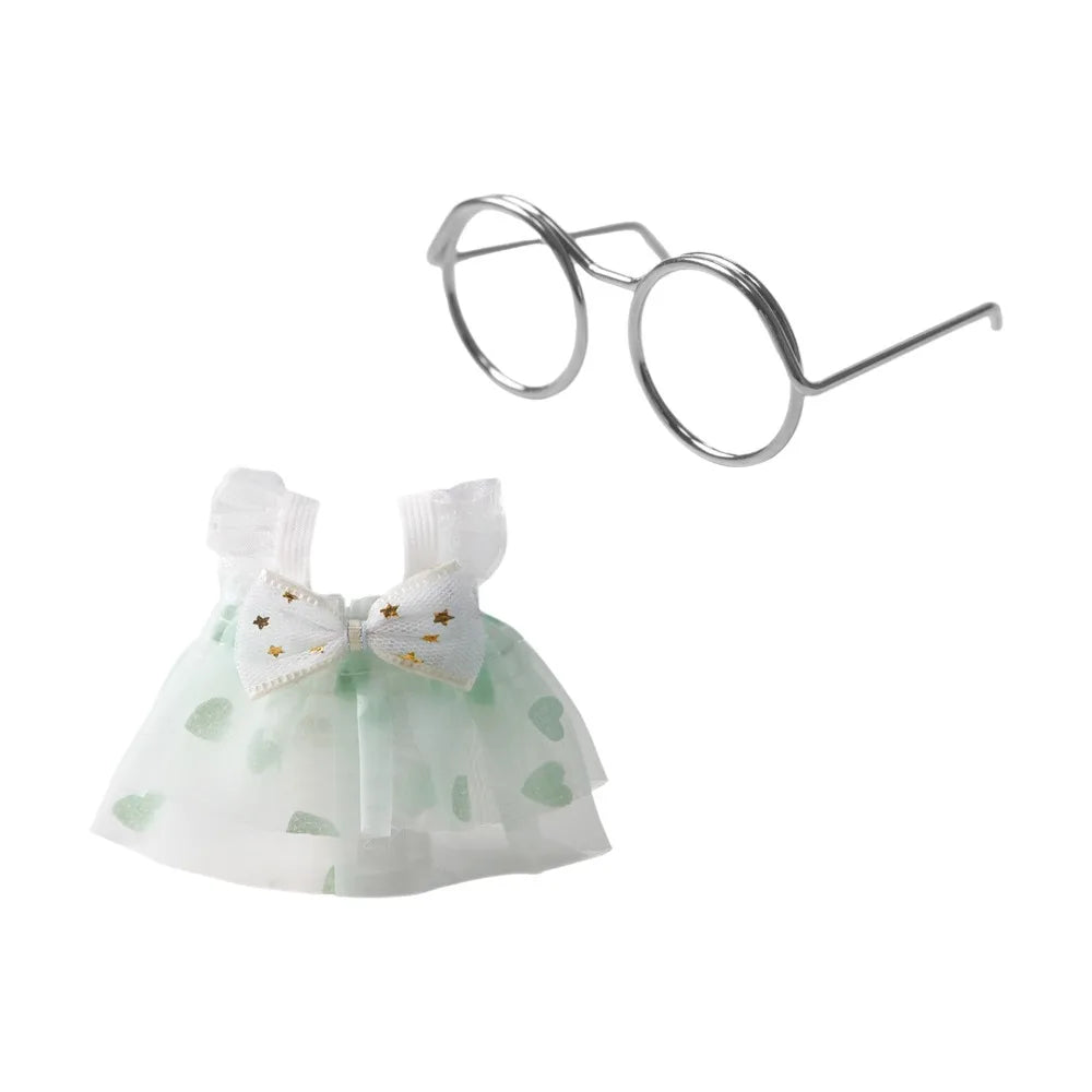 Pet Vest Adorable Hamster Princess Dress Lightweight Soft Pet Dress Eyeglasses Set Breathable Pet Puff Skirt Four Seasons