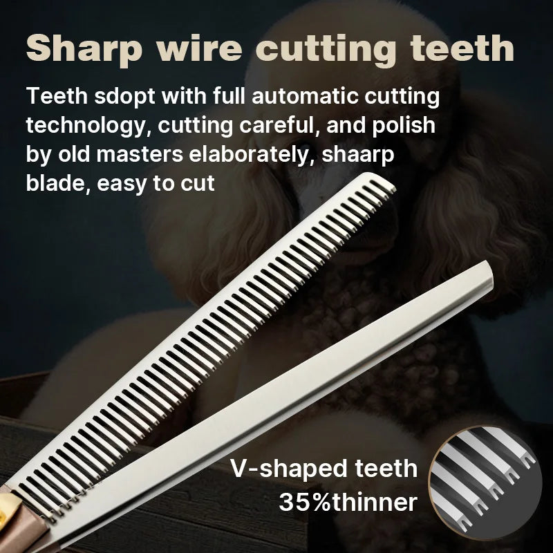 Fenice High-grade 7.5inch JP440C Steel Specials pet grooming thinner scissors Thinning rate 35% Shipping From USA