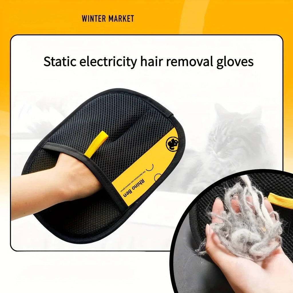 2-Piece Pet Hair Removal Gloves – Double-Sided Cat Brushes, Anti-Shedding Grooming Gloves, Hair Control Care Tools