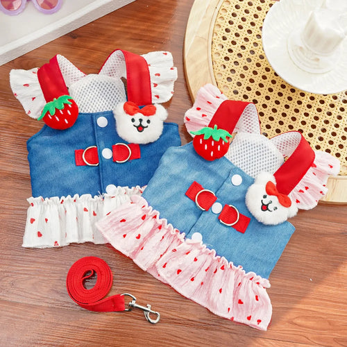Beauty Spring Chef Back Pet Clothes for Teddy Bichon Small To Medium Yellow Dogs Cat Clothing Dress Stylish Dog and Cat Apparel