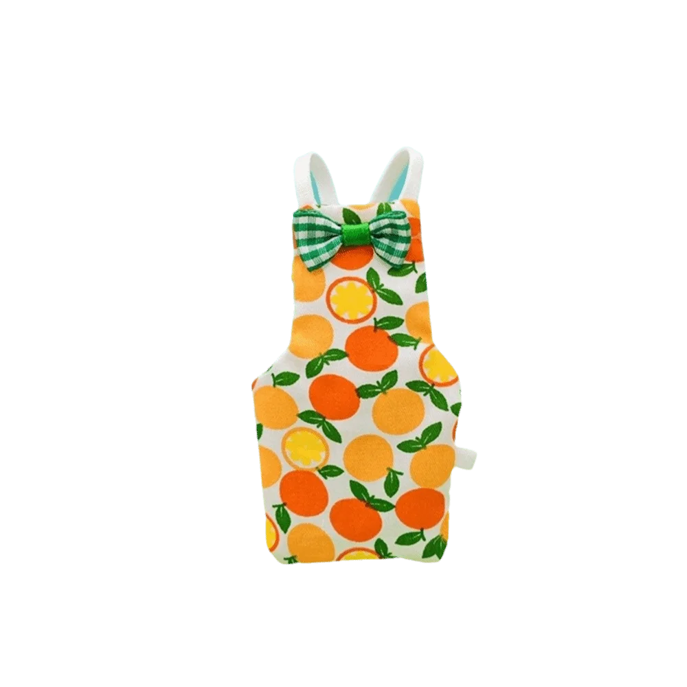 Pet Bird Apron Adjustable Pet Parrot Diaper Breathable Fruit Pattern Bird Nappy with Bowtie Soft Fabric Bird Vest Training