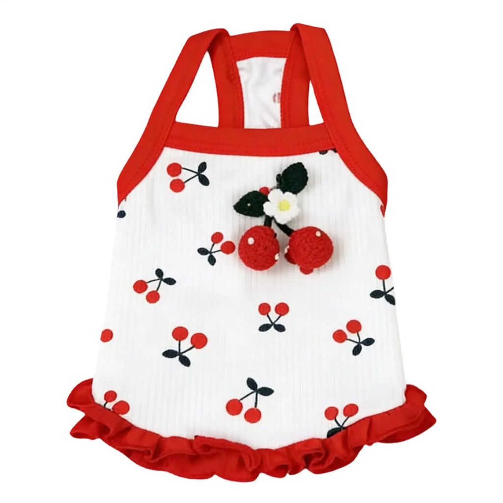 Puppy Clothes Cute Soft Breathable Cotton Vest Spring Summer Dog Outfit Apparel Small Pet Walking Park Wear