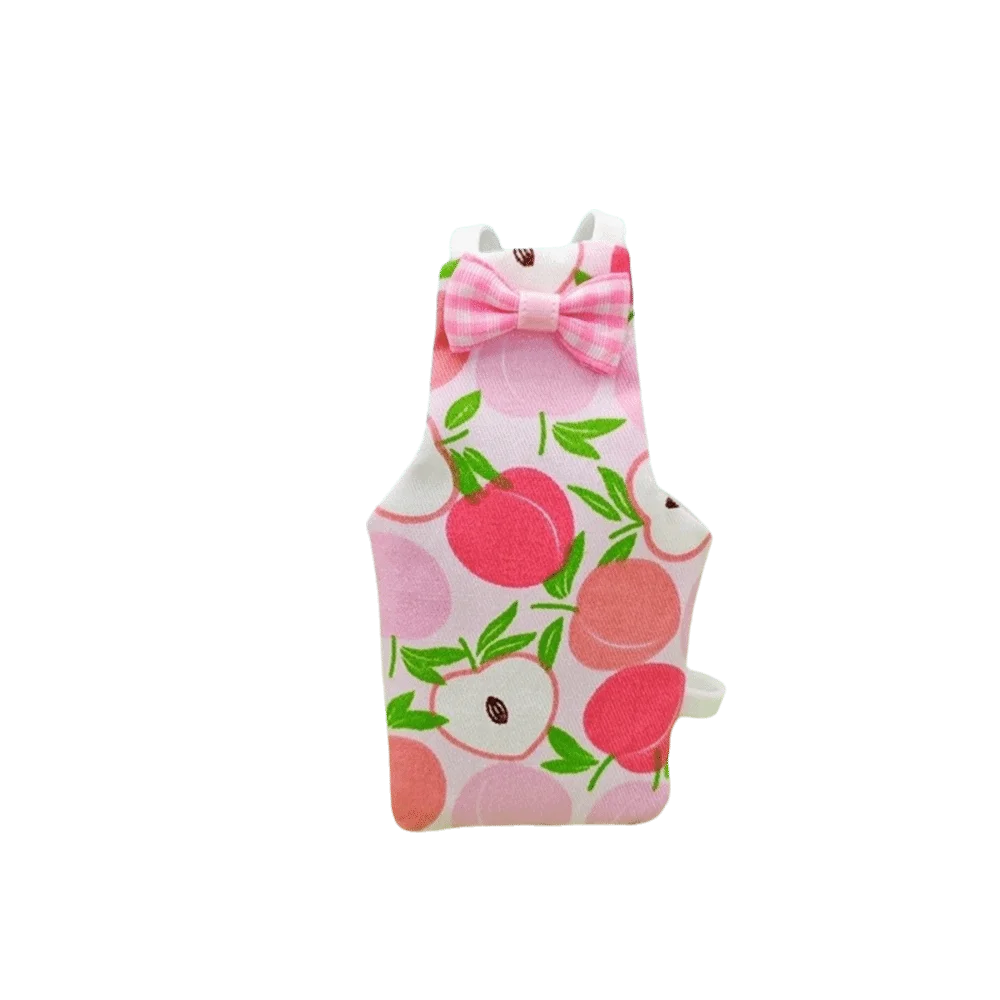 Pet Bird Apron Adjustable Pet Parrot Diaper Breathable Fruit Pattern Bird Nappy with Bowtie Soft Fabric Bird Vest Training