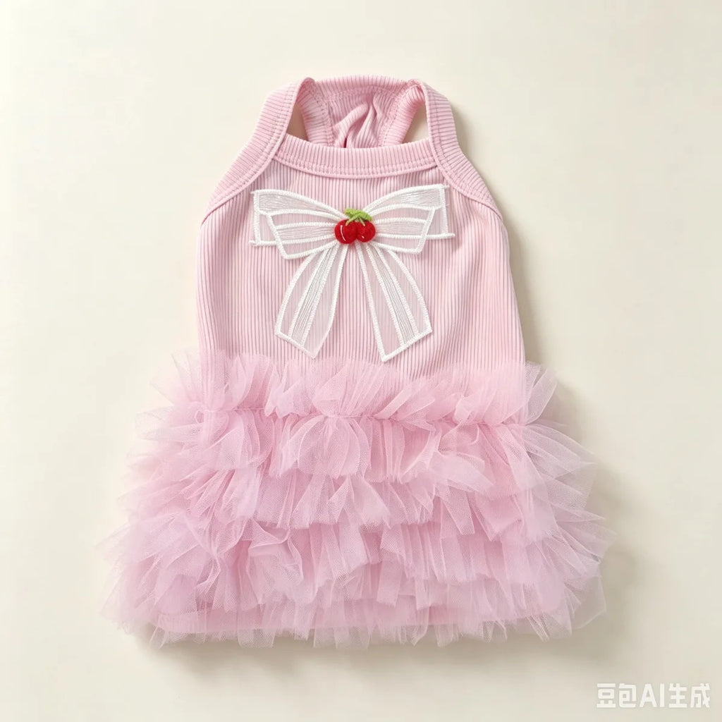1 pet sleeveless printed dress, suitable for indoor and outdoor use, lightweight, breathable and elastic cat and dog clothing