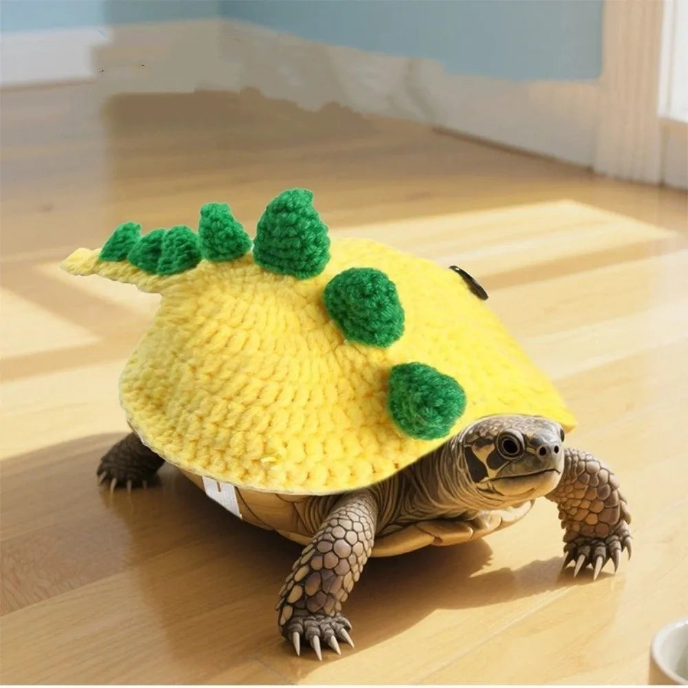 Pet Apparel Cartoon Turtle Knitted Sweater Dinosaur Warm Turtle Costume Adjustable Pet Tortoise Clothes Halloween Party