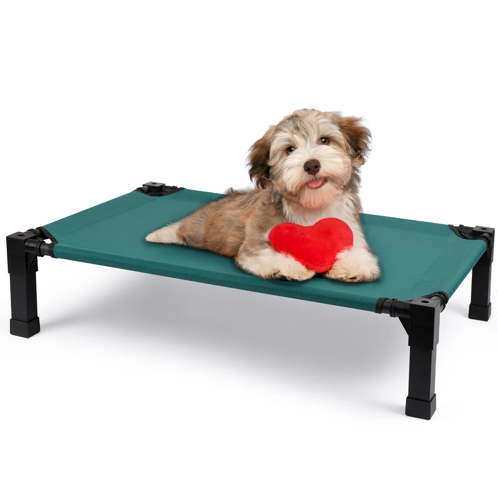 Elevated Dog Bed, Cooling Raised Pet Cot with Chew Proof Washable Breathable Mesh and Metal Frame, Portable Dog Cot Bed