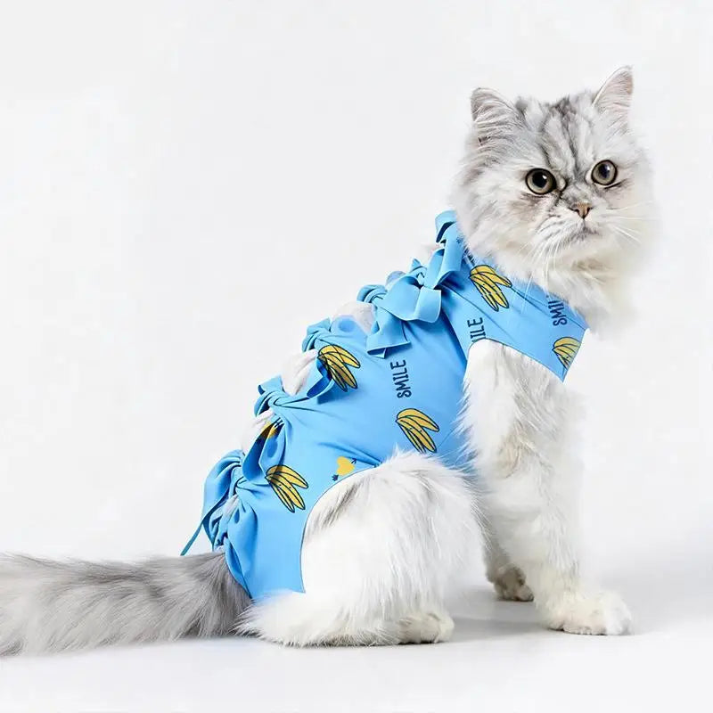 Pet Neutering Suit Cat Postoperative Recovery Anti Licking Clothing Adjustable Cat Wound Protective Clothes Pet Supplies