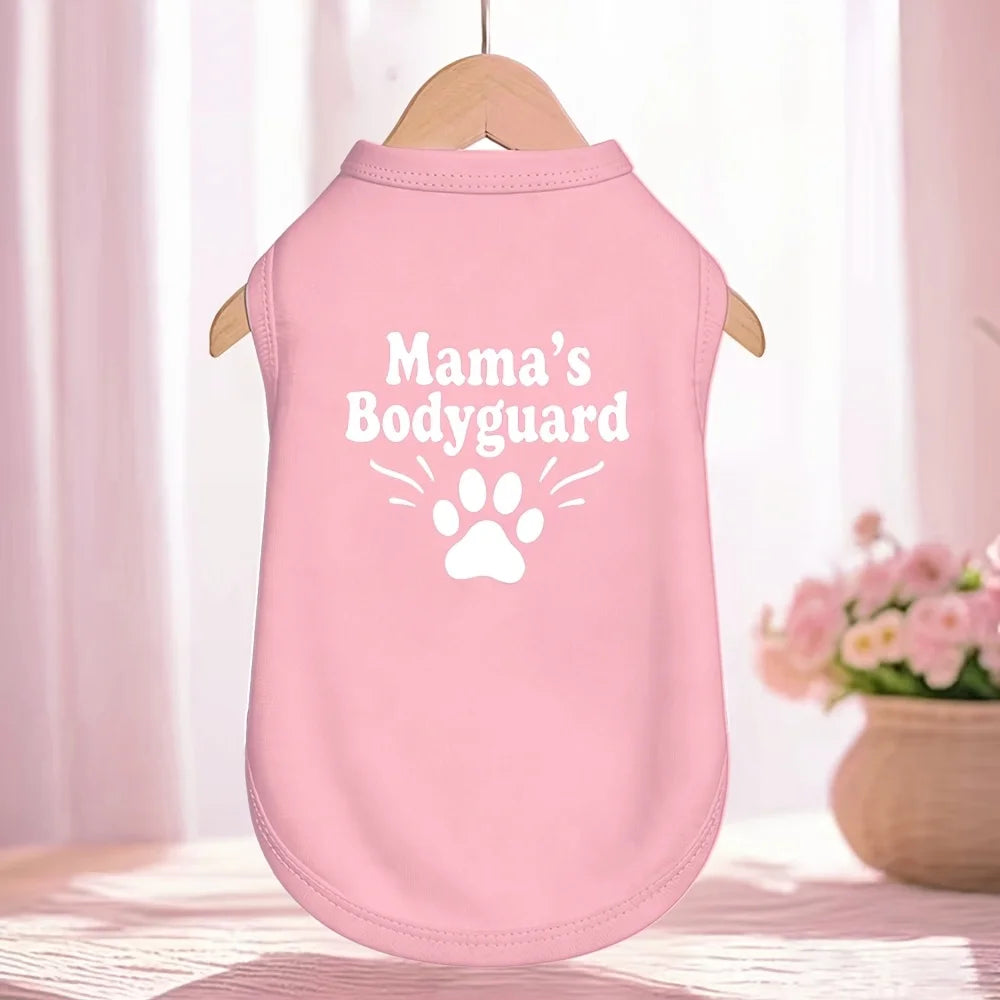 Pet Vest "Mama's Bodyguard" Themed Print,Thin Dog Vest for Small and Medium Dogs Cats Summer Pet Apparel in Multiple Colors