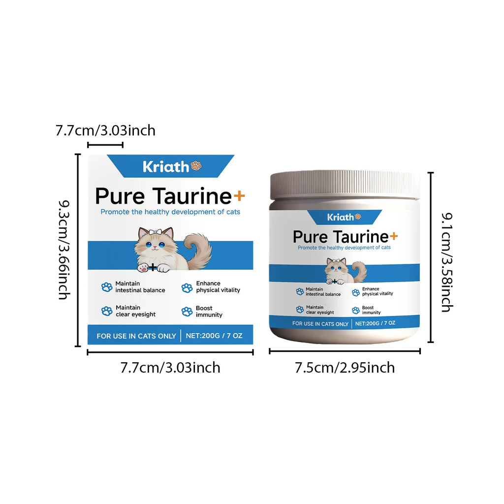 200g Cat Taurine Powder Mild Gentle Formula Pet Nutritional Supplement Daily Pet Body Health Support Care Powder for Cats & Dogs