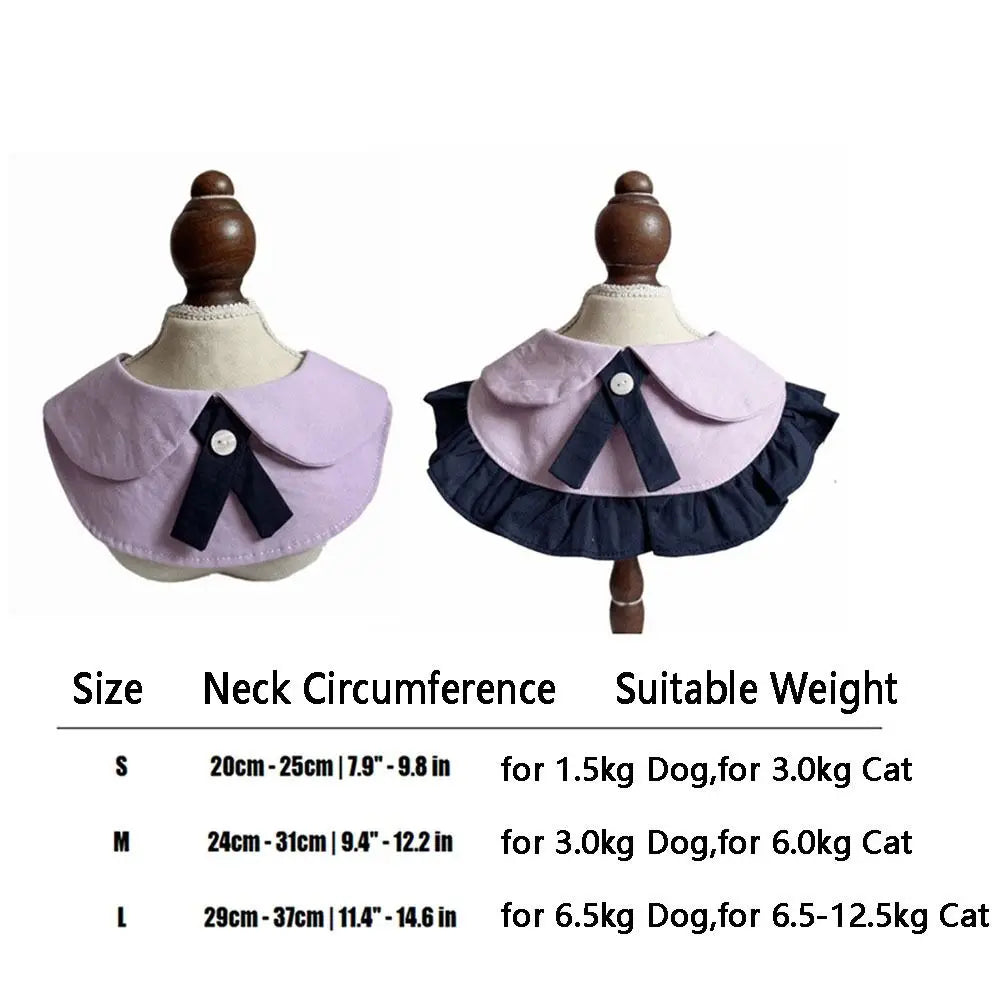Pet Apparel Cute Pet Drool Bib Washable Breathable Cat Bib Scarfs Decorative Faux Collar Puppy Collar Small Dogs