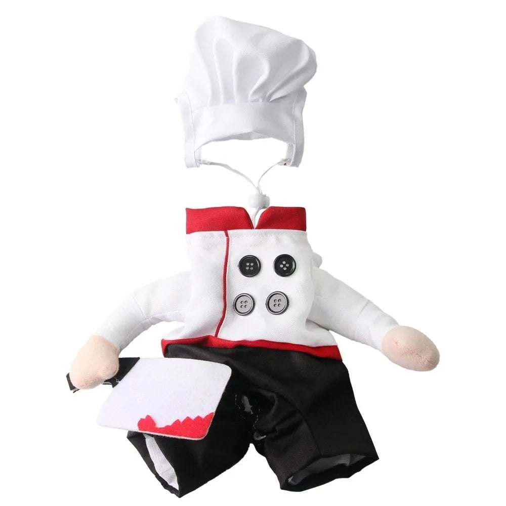 Dressing-Up Set Adjustable Pet Funny Chef Costume Breathable Polyester Pet Cook Outfit Comfortable Cat Party Dressed Up Festival