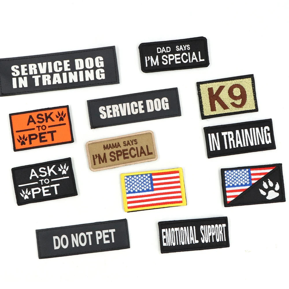 Military Large Dog Harness Collar Leash Bags Patches Set Pet Malinois Training Vests Tactical Dogs Harnesses Accessories