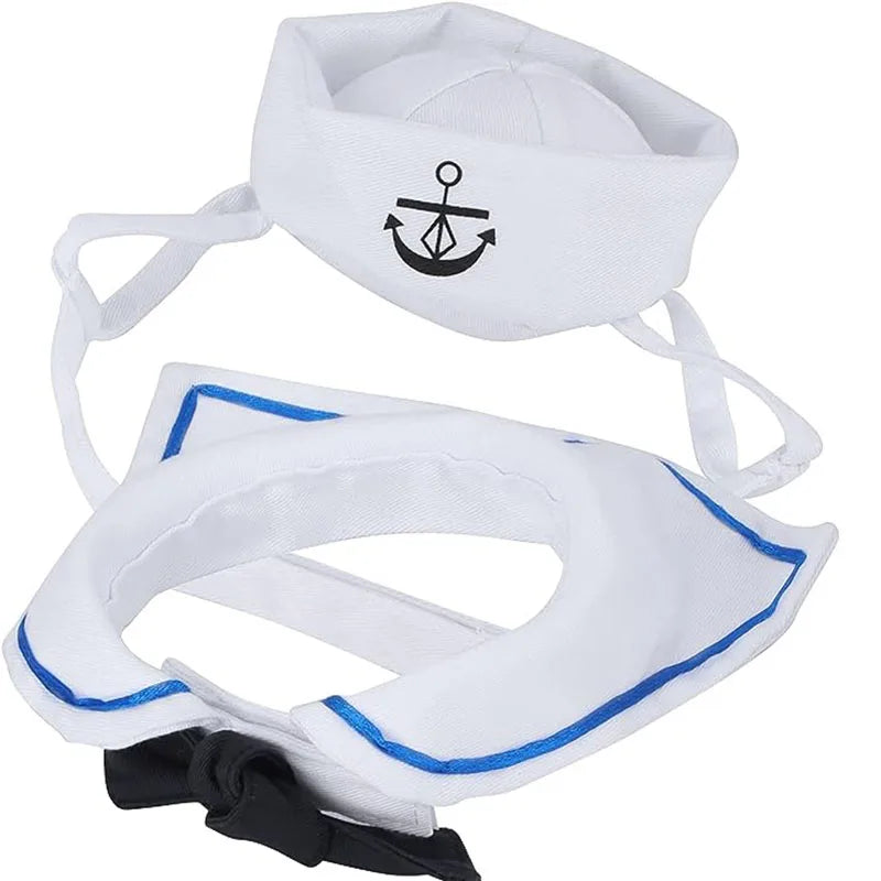 Funny Pet Cat Costumes Small Dog Rabbit Apparel Clothes For Halloween Cosplay Navy Sailor Clothes Jacket Cloak Dog Accessories