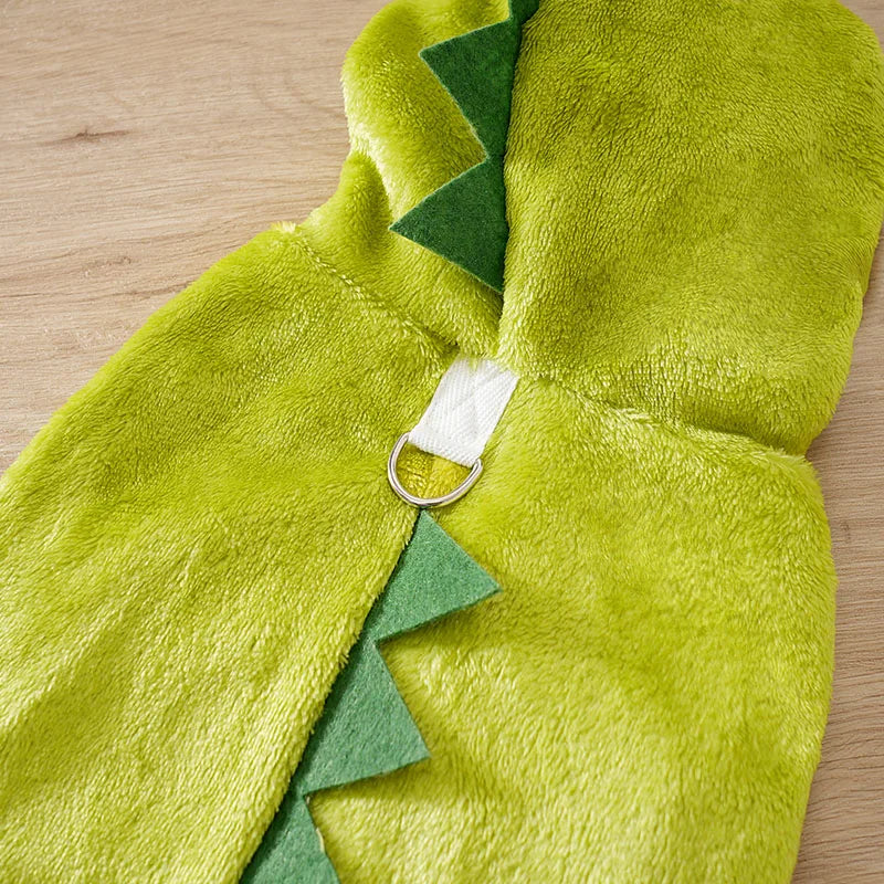 Cute Dinosaur Apparel Pets Products Costume Dogs Clothing Flannel Warm Soft Comfortable Hoodies Small Puppy Medium Winter Autumn