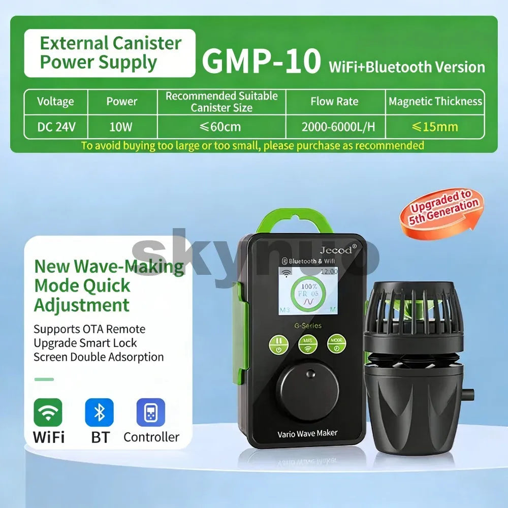 Jebao GMP-10/30/40 Wavemaker Pump WiFi Bluetooth APP Control 8 Modes Quiet 110V Reef Aquarium Powerhead